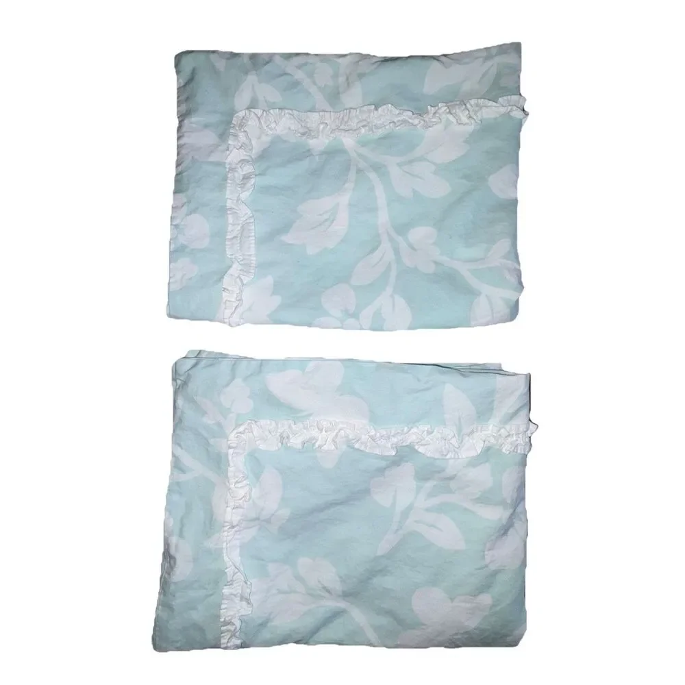 Simply Shabby Chic Kids Green Butterfly Ruffle Pillow Shams Set Of 2 Standard